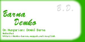 barna demko business card