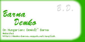 barna demko business card